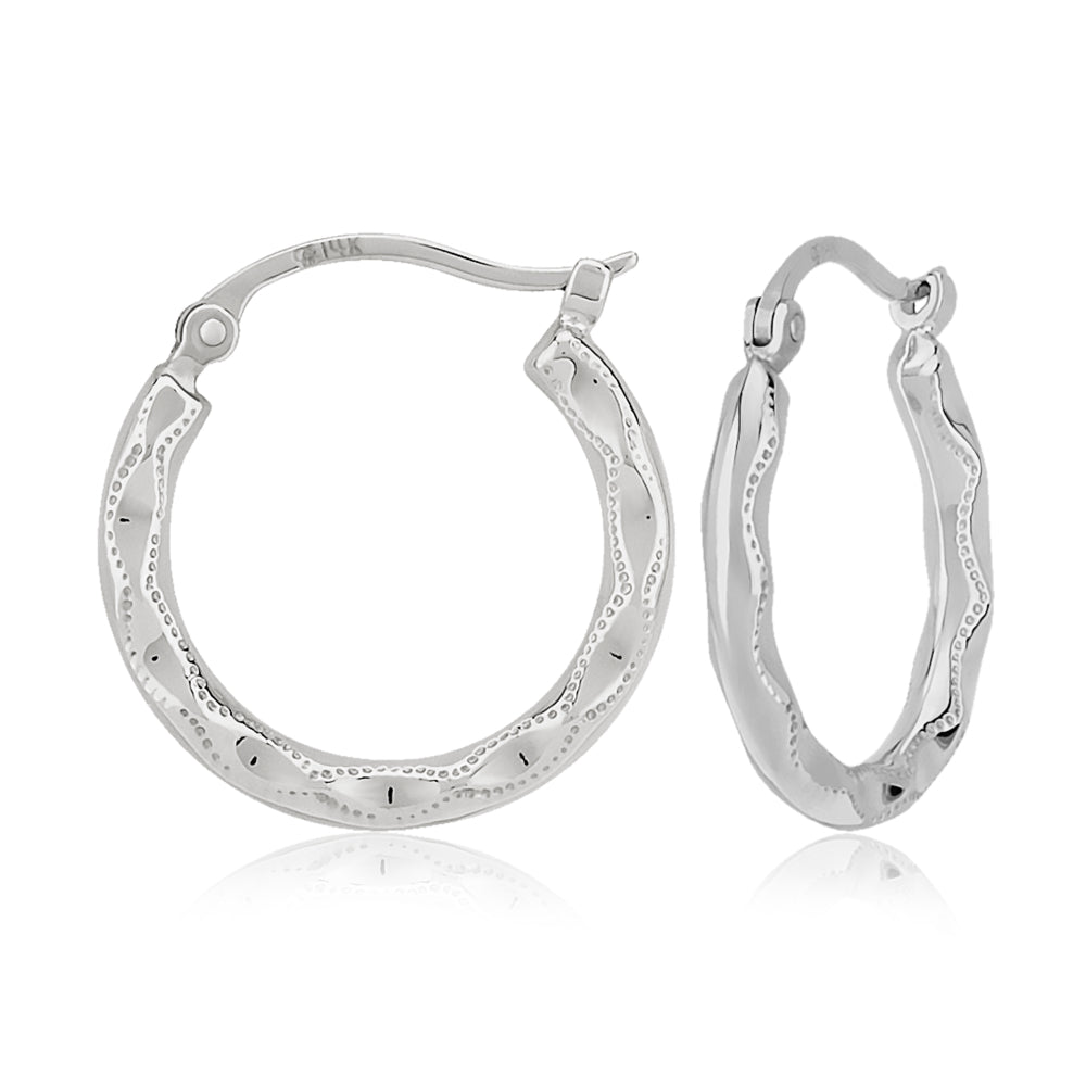 14k Gold Fancy Scallop Hoops