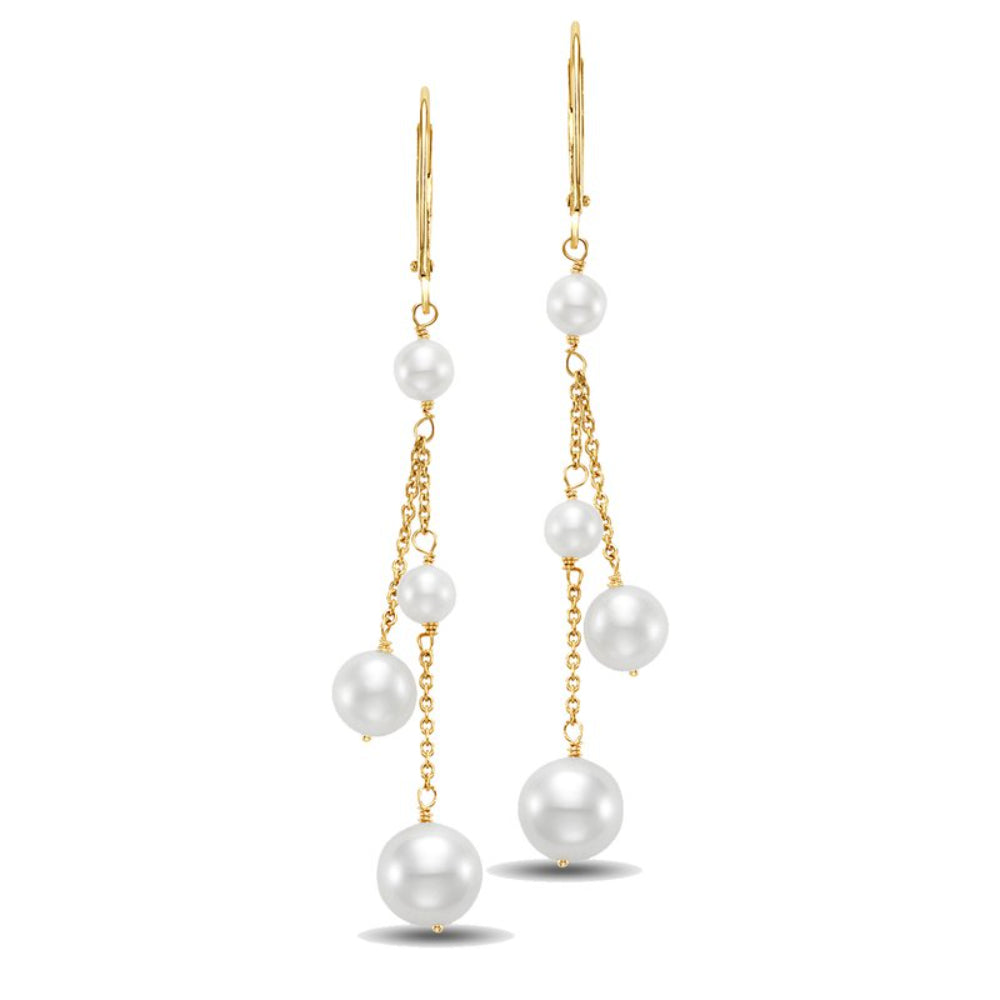 Mastoloni 14k Gold Pearl Tassle Drop Earrings