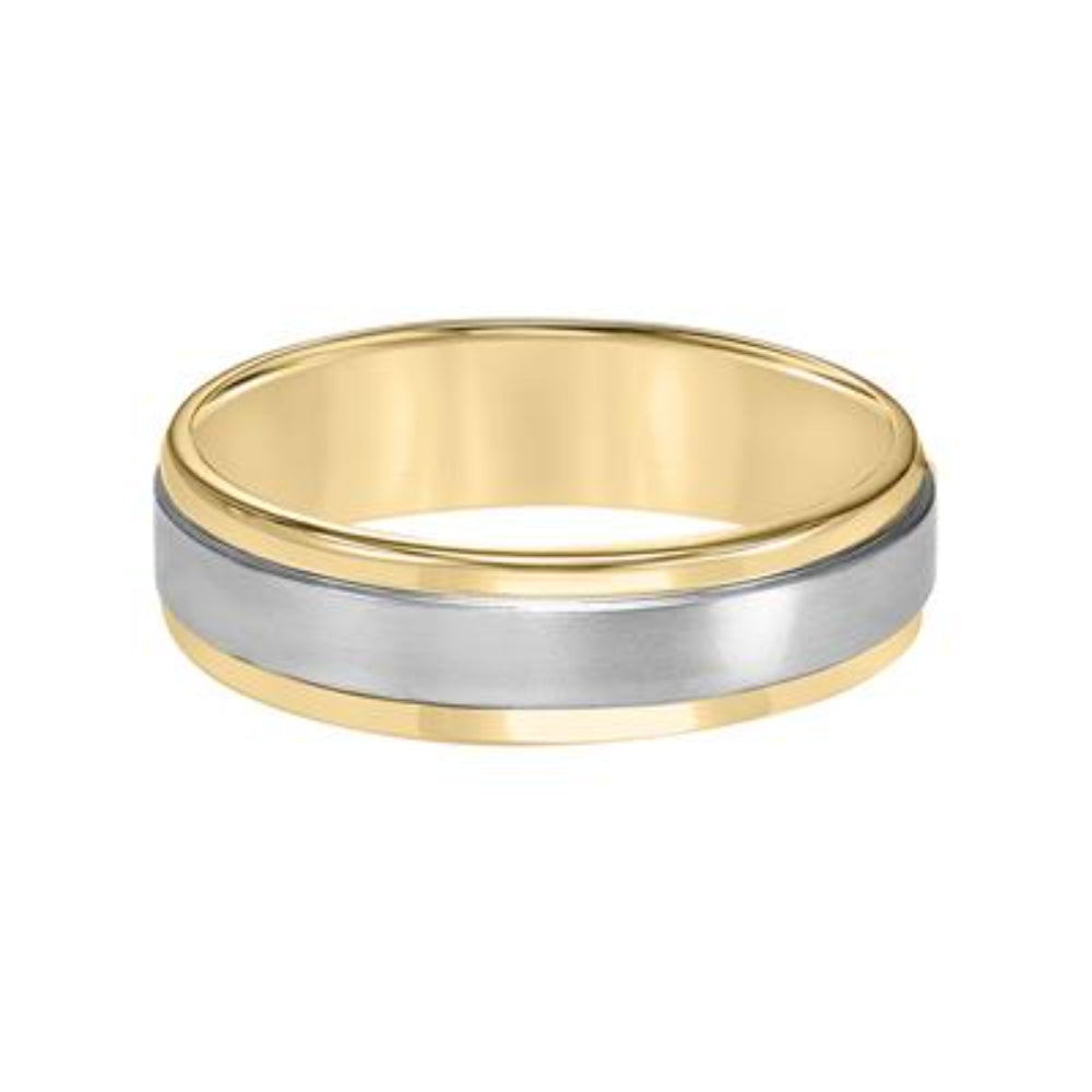 Men's 14k Gold 6mm Two-Tone Wedding Band