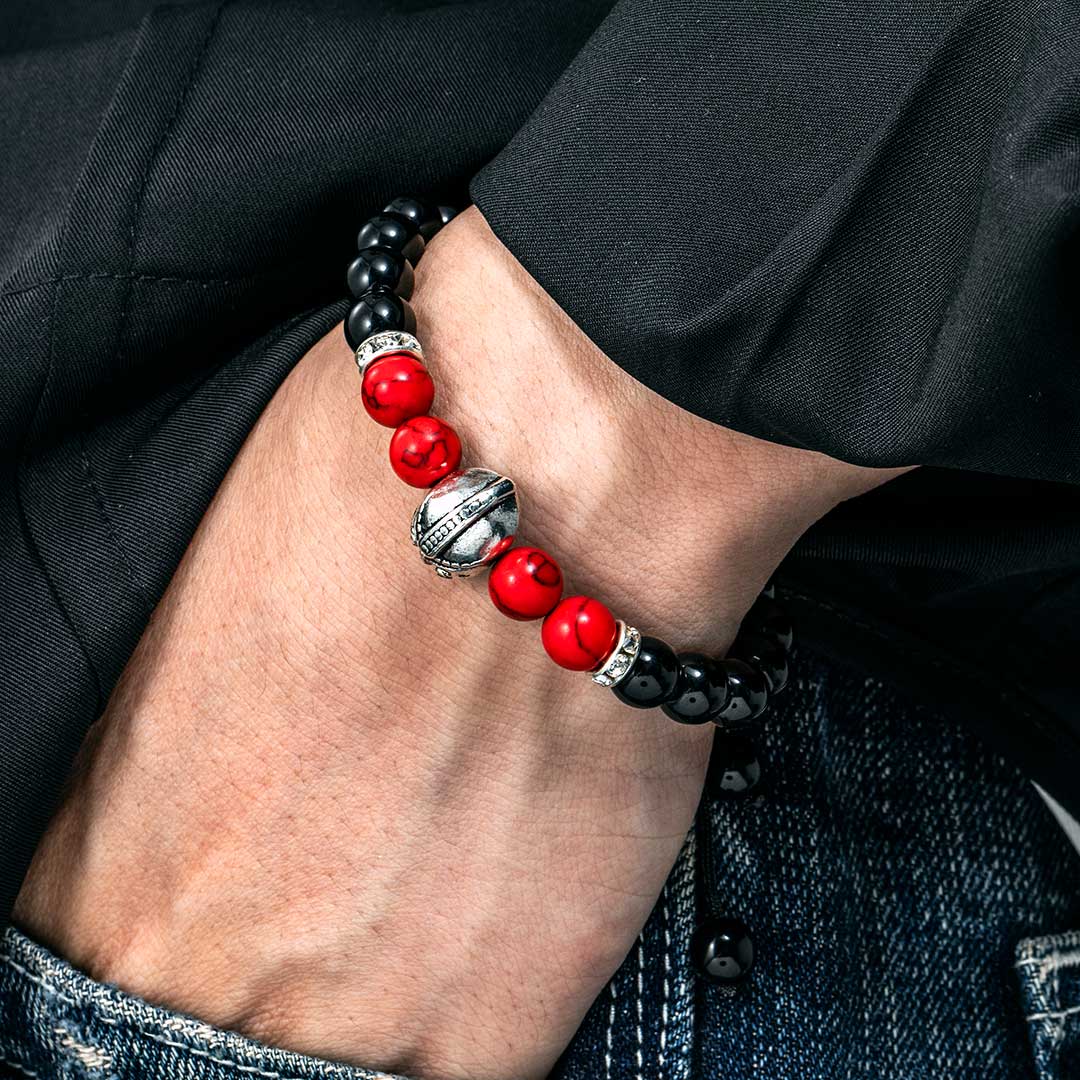 Helloice Spartan Warrior Helmet Beaded Bracelet