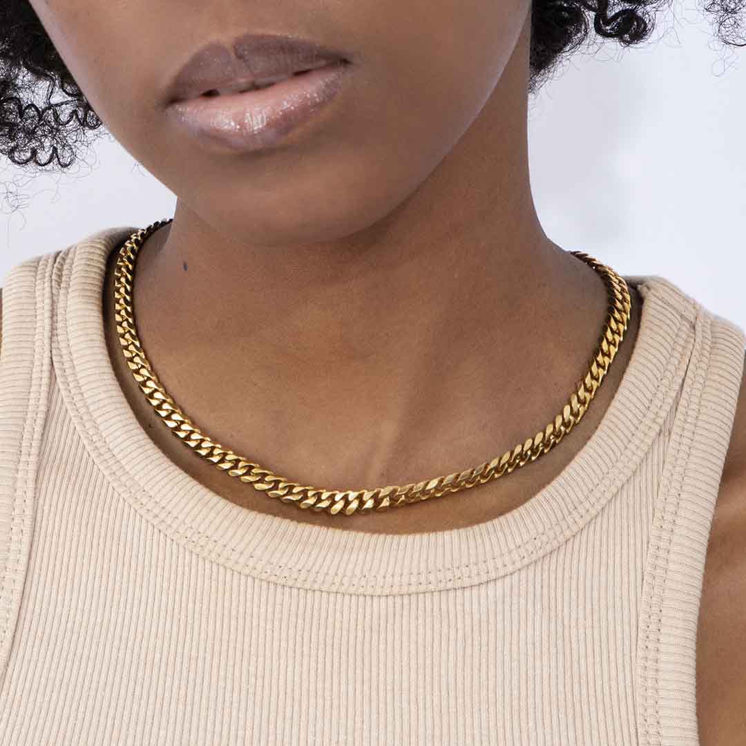 Helloice 6mm Miami Cuban Link Chain in 18K Gold