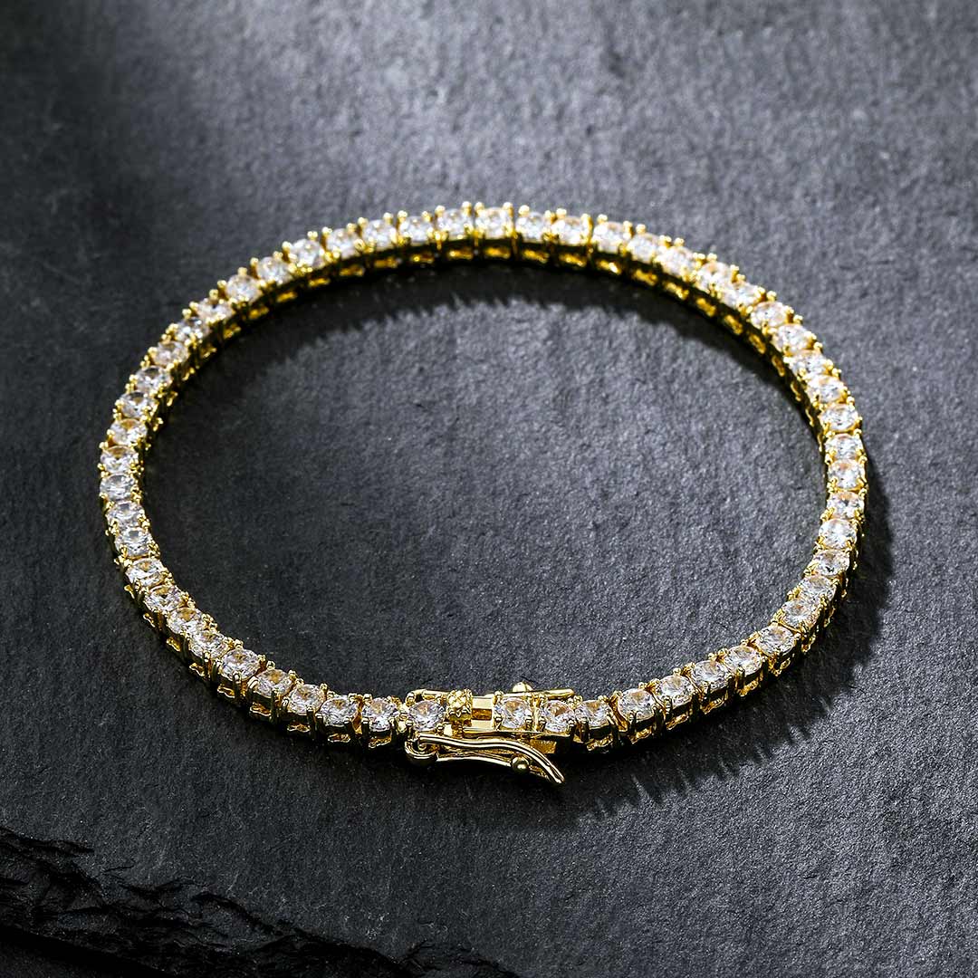 Helloice 3mm Tennis Bracelet in 18K Gold