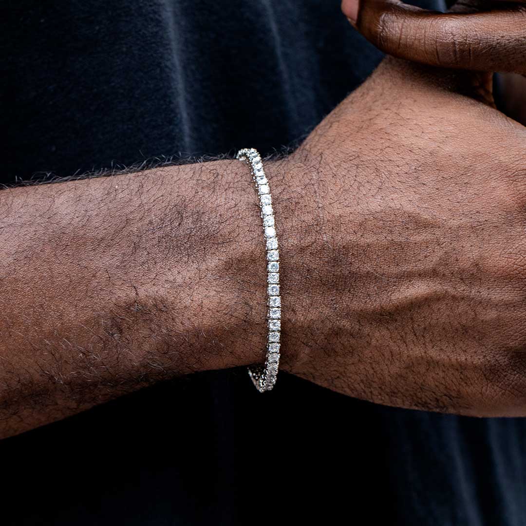 Helloice 3mm Tennis Bracelet in 18K White Gold