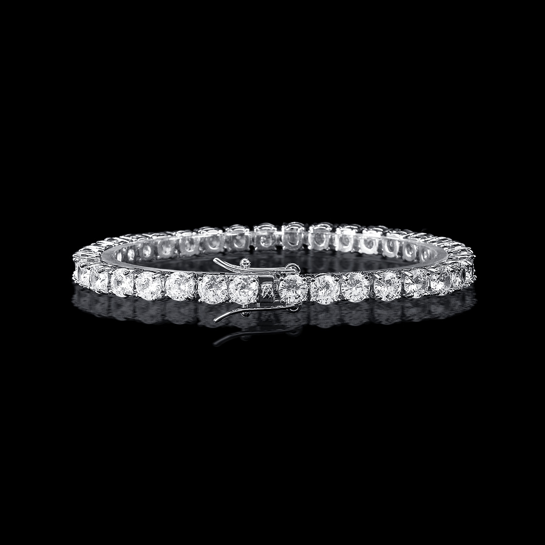 Helloice 5mm Tennis Bracelet in 18K White Gold