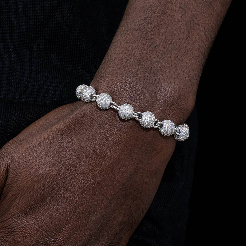 Helloice 8mm Iced Beads Bracelet