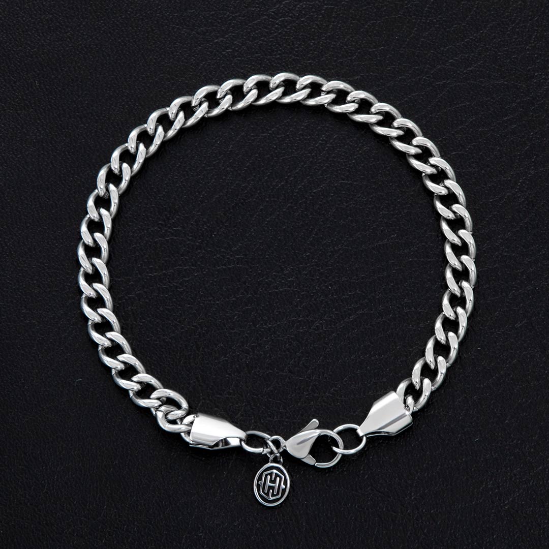 Helloice 5mm Stainless Steel Cuban Bracelet