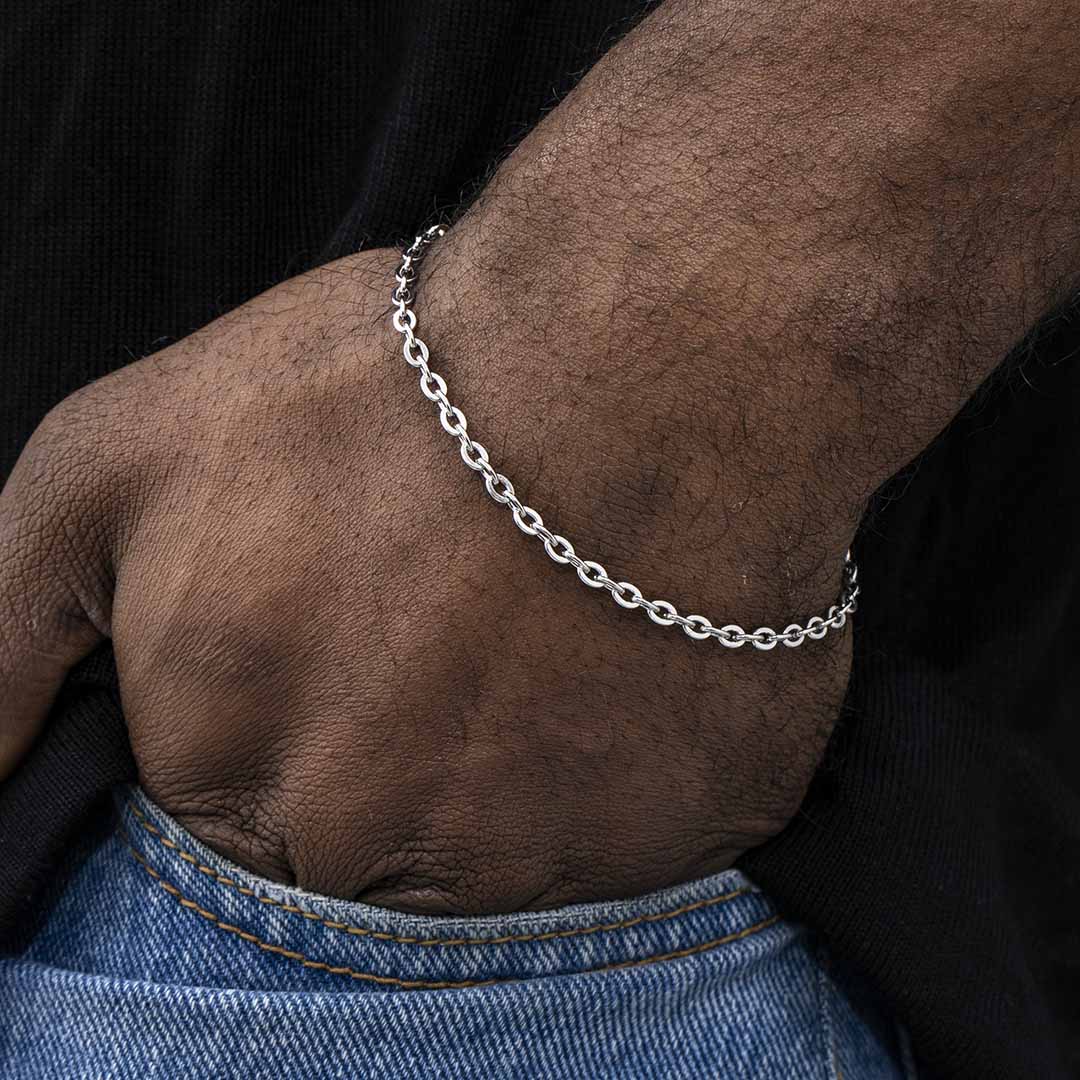 Helloice 3mm Rolo Stainless Steel Bracelet