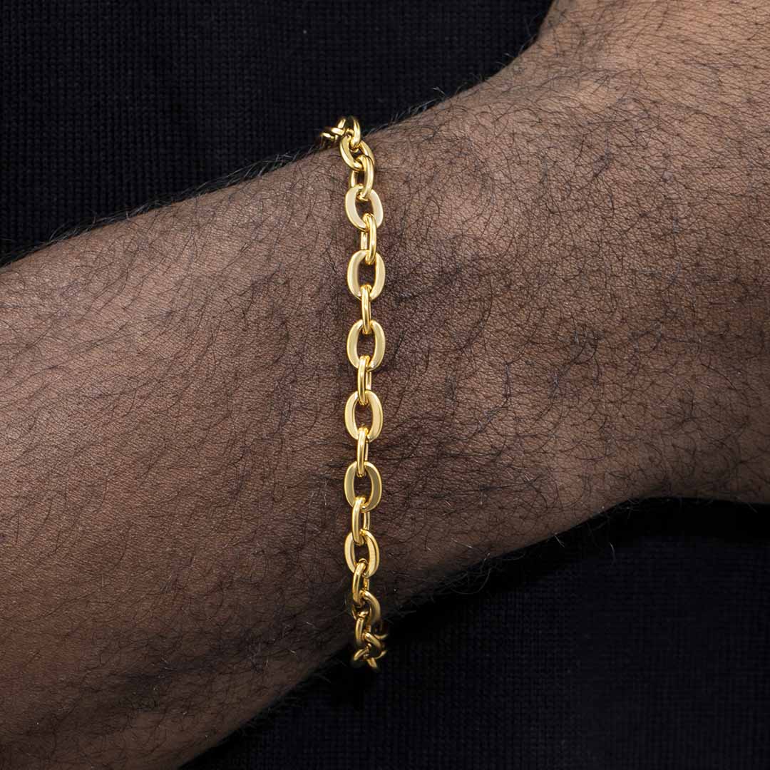 Helloice 5mm Rolo Bracelet in Gold