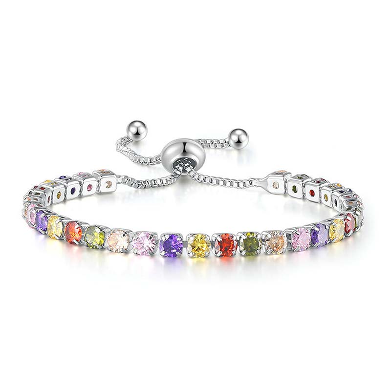 Helloice 4mm Multi-color Tennis Bracelet