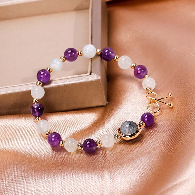 Helloice Amethyst Transfer Beads Bracelet