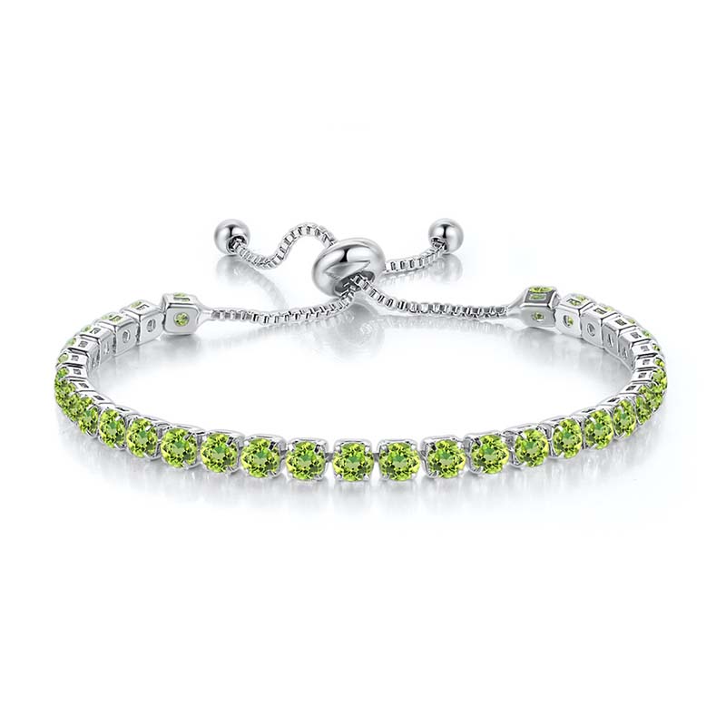 Helloice 4mm Apple-green Tennis Chain Bracelet