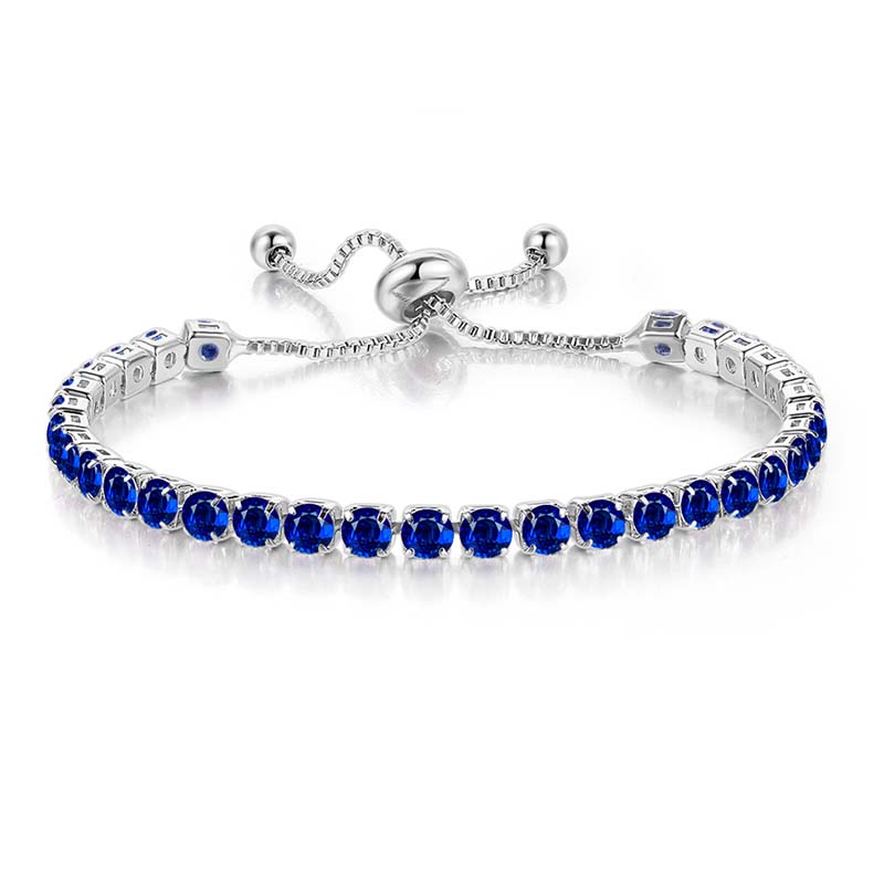 Helloice 4mm Sapphire Tennis Chain Bracelet