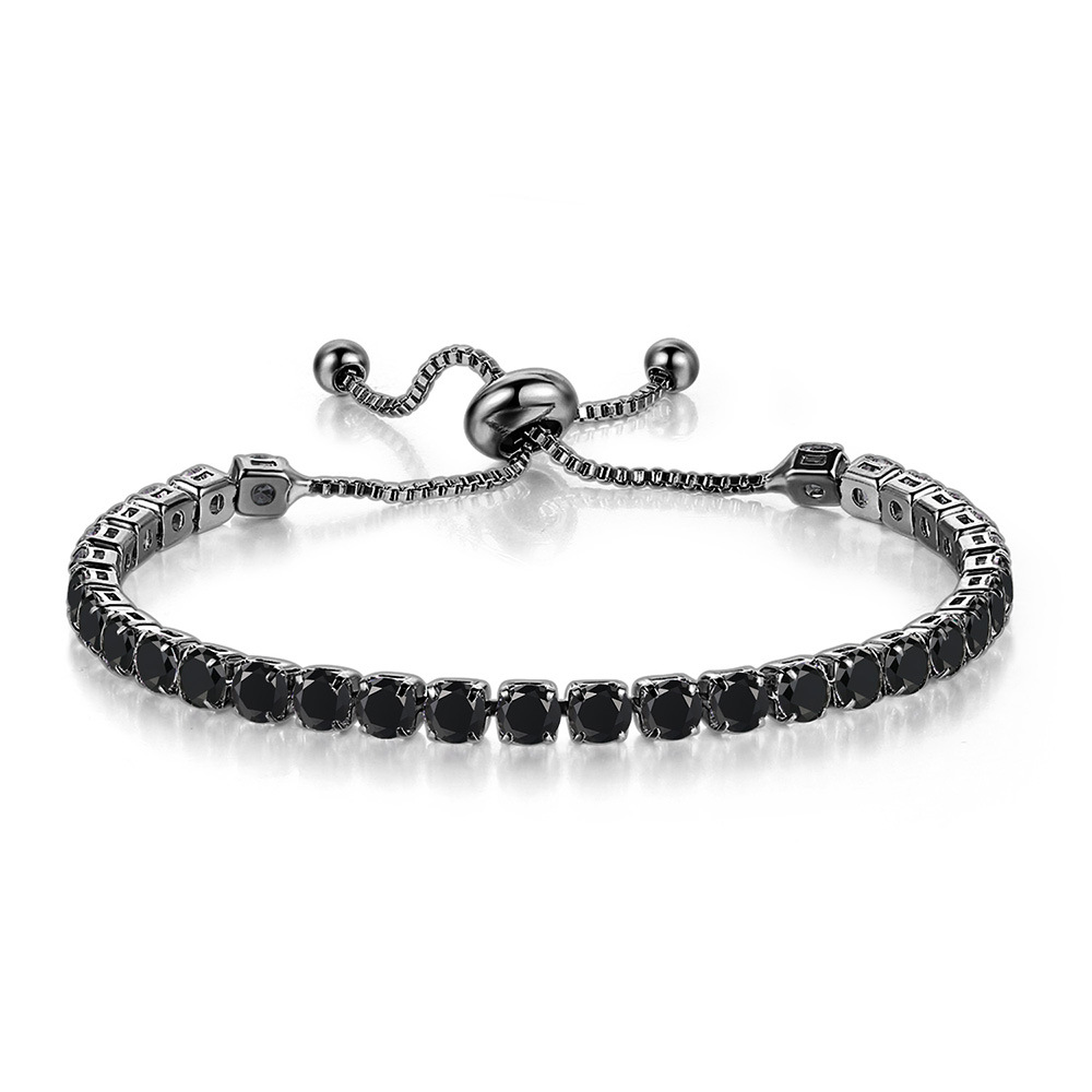 Helloice 4mm Black Stones Tennis Bracelet