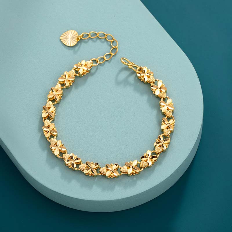 Helloice 6mm Four-leaf Clover Bracelet in Gold