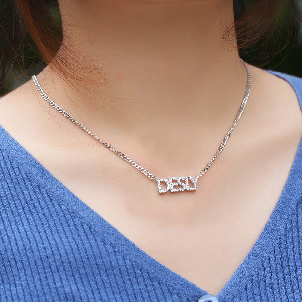 Helloice Custom Iced Name Necklace with 18" Cuban Chain
