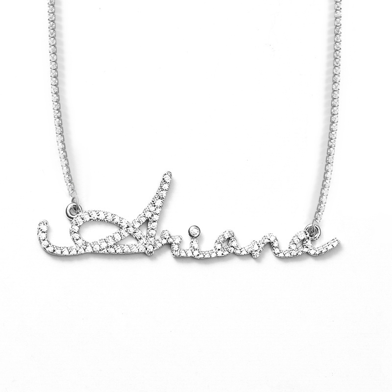 Helloice Iced Custom Letters Name Necklace with Tennis Chain