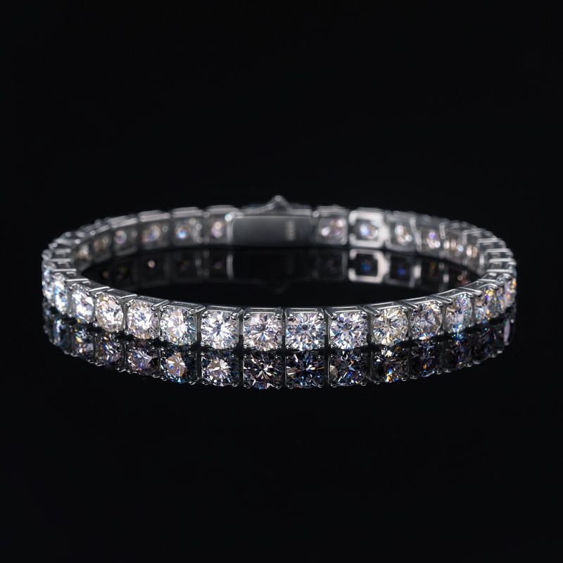 Helloice S925 Silver Moissanite 5mm Tennis Bracelet