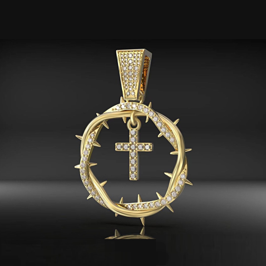 Helloice Crown Of Thorns with Cross Pendant