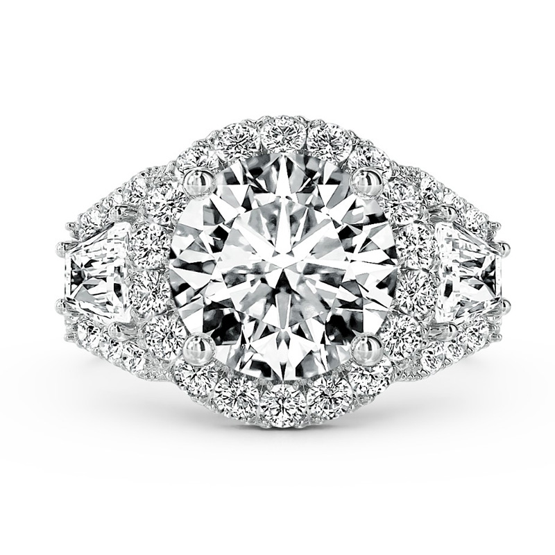Helloice 4.30 CT Round Cut Ring in White Gold