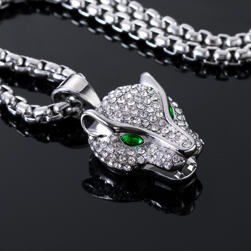 Helloice Iced Emerald Eyes Panther Pendant