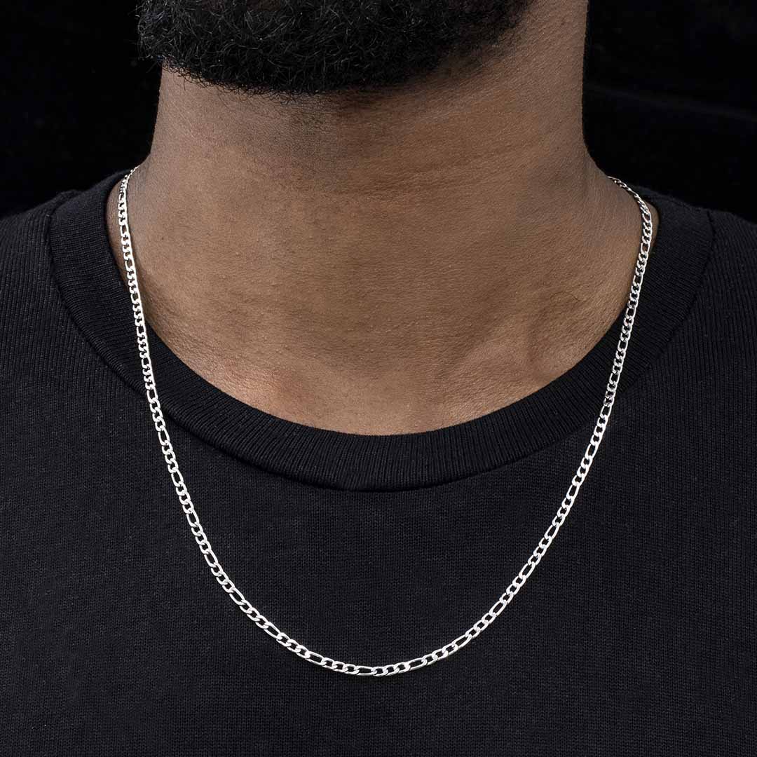 Helloice 3mm Stainless Steel Figaro Chain