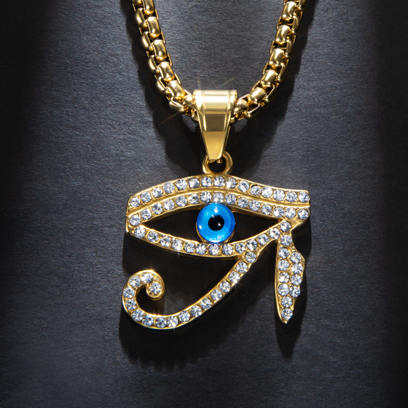 Helloice Iced Blue Horus Evil Eye Pendant
