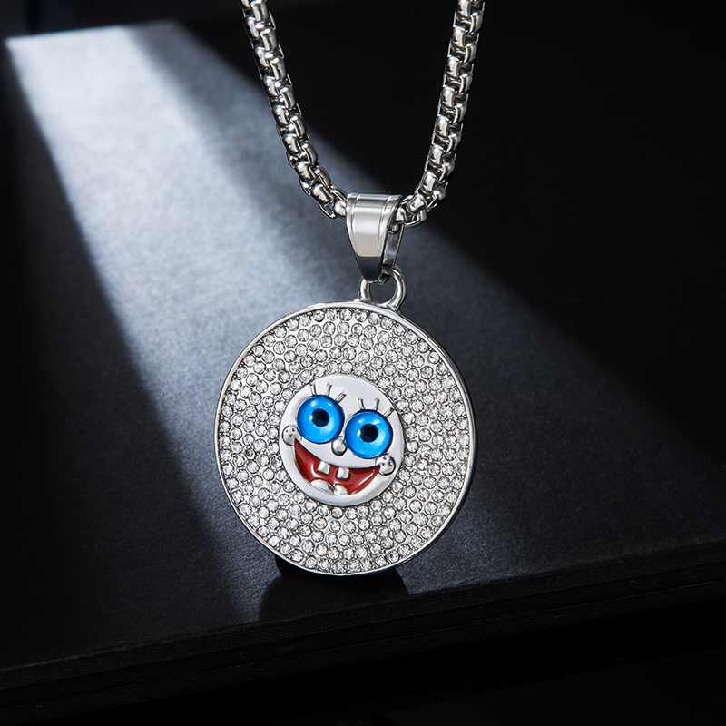 Helloice Micro Pave Round Cartoon Figure Pendant