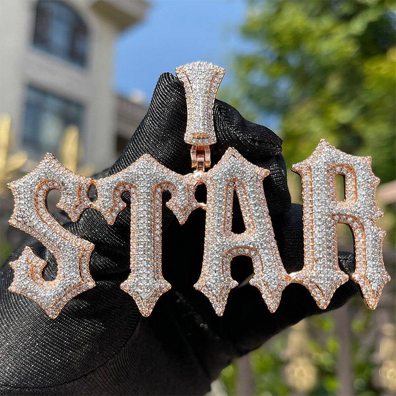 Helloice Custom Two-tone Spiny Name Pendant