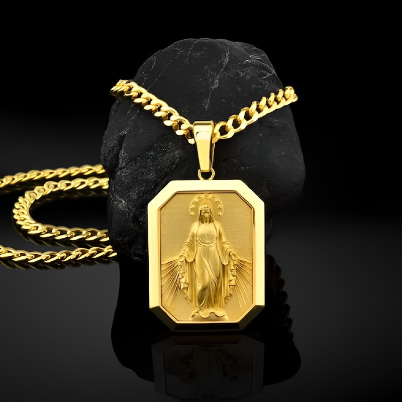 Helloice Virgin Mary Dog Tag Pendant