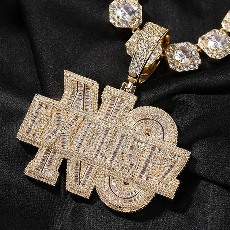 Helloice Iced NO EXCUSE Baguette Pendant