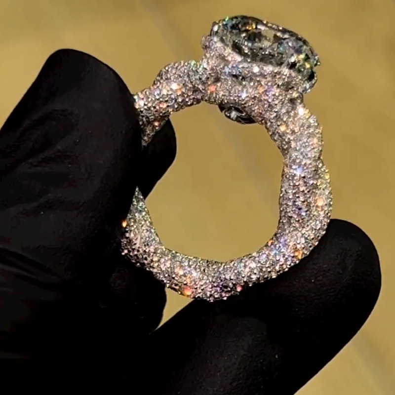 Helloice  Stunning Micro Paved Twist S925 Silver Ring