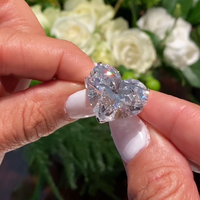 Helloice  3-Stones Forever Love Heart Cut S925 Silver Ring