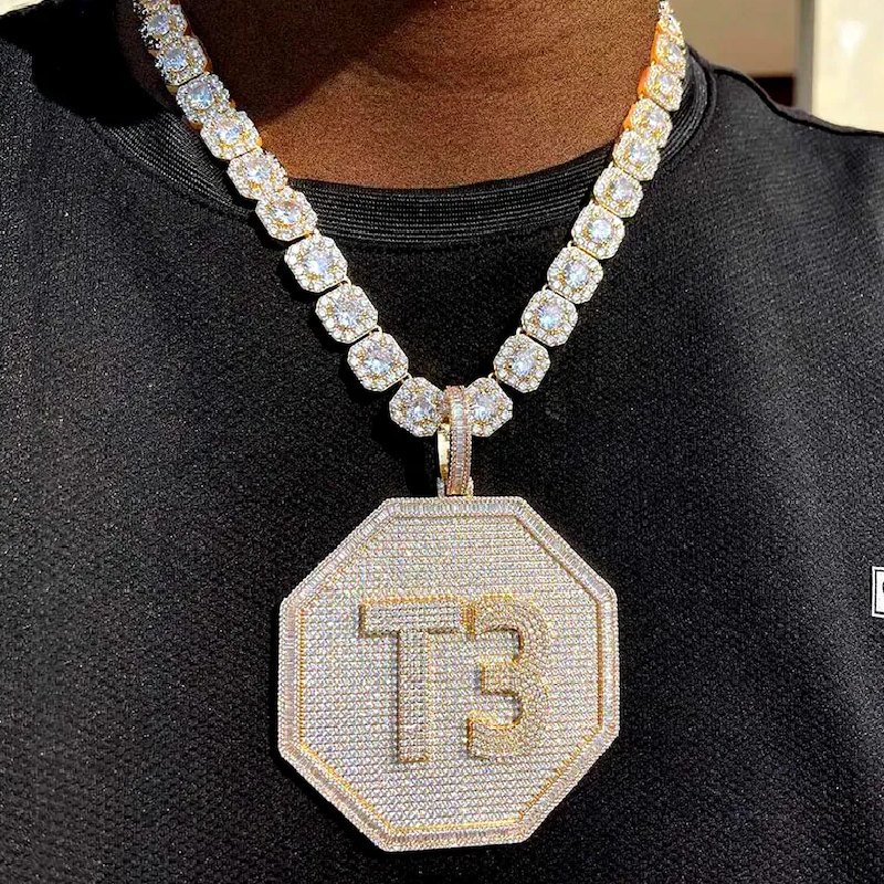 Helloice Custom Octagon Name Pendant