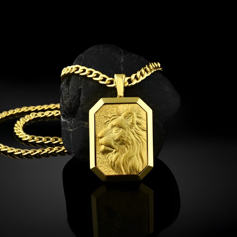 Helloice King of Lion Dog Tag Pendant