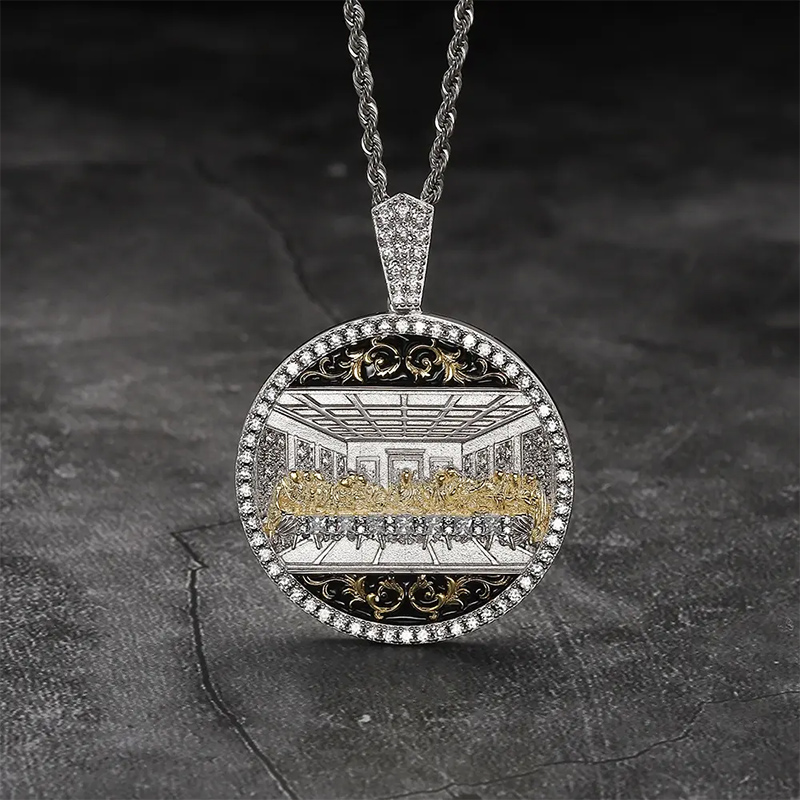 Helloice Iced Round Apostles Last Supper Pendant