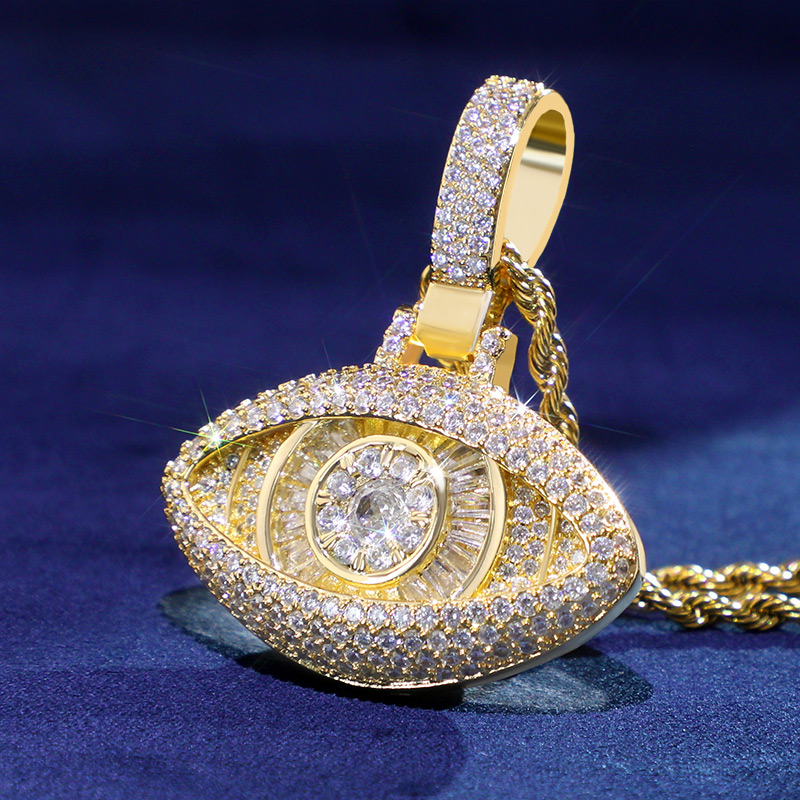 Helloice Iced Evil Eye Baguette Pendant