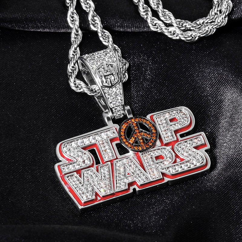 Helloice Iced STOP WARS Enamel Pendant