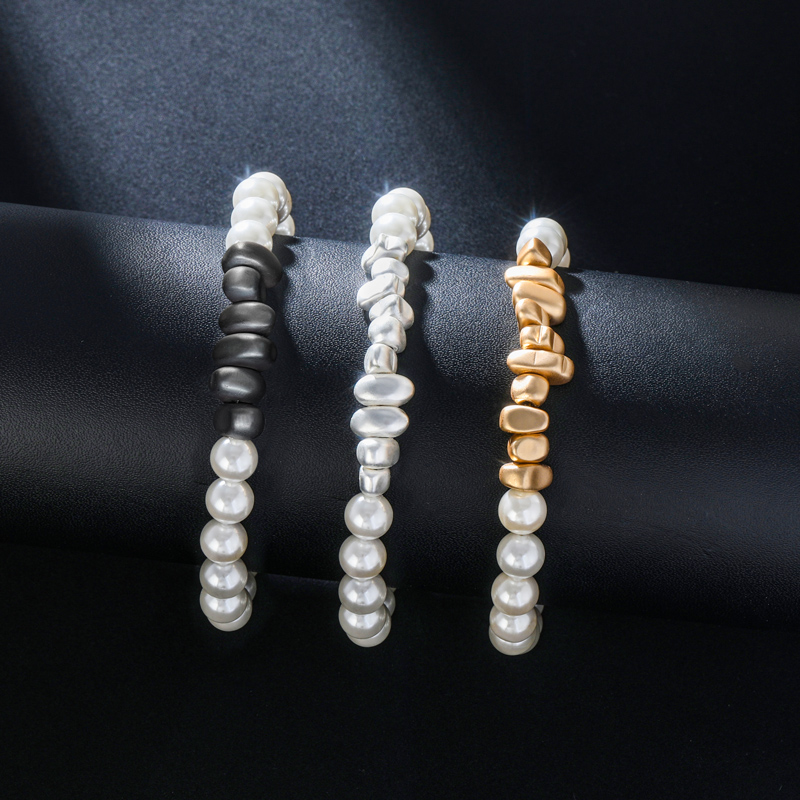 Helloice  Frosted Black Gallstone Pearl Bracelet