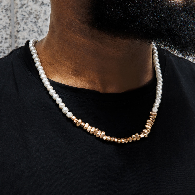 Helloice  Frosted Black Gallstone Pearl Necklace