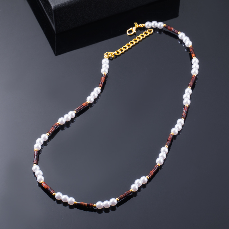 Helloice  Tiger Eye Stone Pearl Adjustable Chain