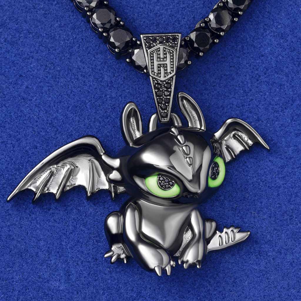 Helloice Little Dragon Pendant in Black Gold