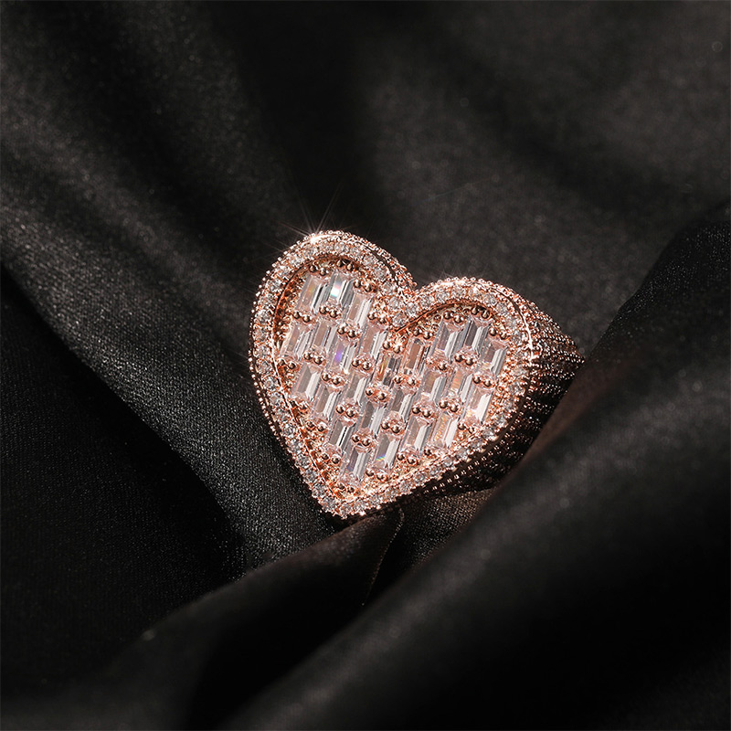 Helloice Heart-shaped Baguette Cut Ring