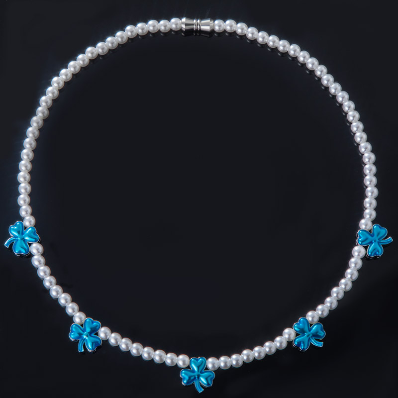 Helloice  Three-Leaf Pearl Chain-White/Black