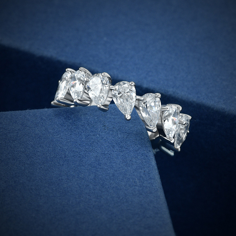 Helloice  Pear Cut Eternity Band Ring