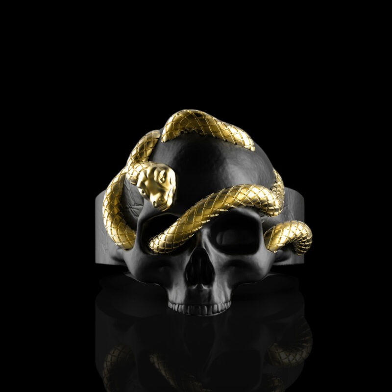 Helloice Two-tone Snake Skull Ring