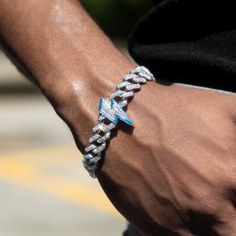 Helloice Iced Lightning 12mm Cuban Bracelet