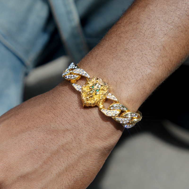 Helloice  Iced Lion 13mm Cuban Bracelet