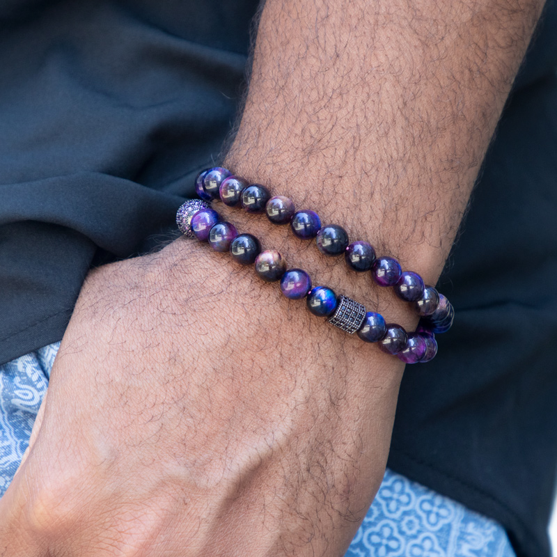 Helloice Tiger Eye Stones Stretch Wrap Bracelet