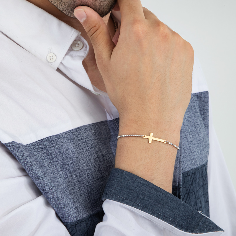 Helloice  Gold Cross Adjustable Bracelet