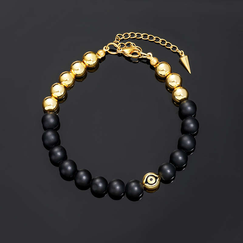 Helloice Eye of Amulet Black Beads Bracelet